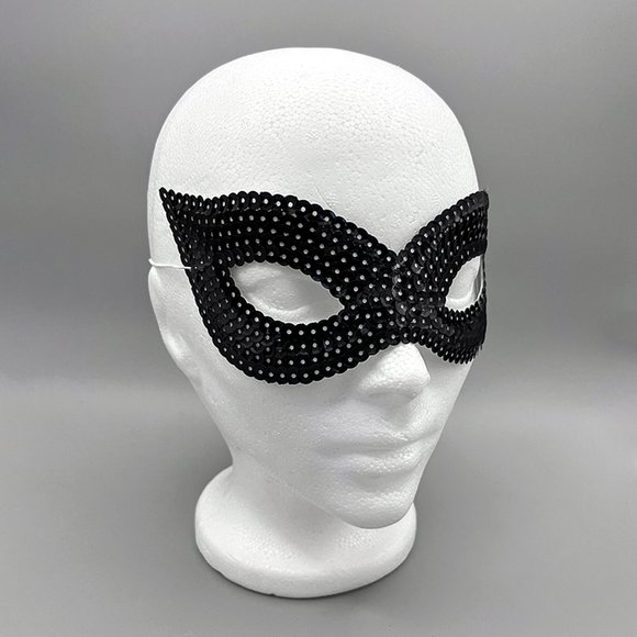 Black Sequin Masks - 12 Pack - Picture 2 of 5